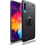 Case 4U Samsung Galaxy ile uyumlu A70 Uyumlu Kılıf Autofocus Shockprof Ravel Yüzüklü Standlı Slikon Kapak Siyah HBV00000JCSB2