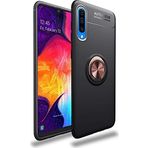 Case 4U Samsung Galaxy ile uyumlu A70 Uyumlu Kılıf Autofocus Shockprof Ravel Yüzüklü Standlı Slikon Kapak Siyah-Rose Gold HBV00000JCSAZ