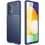 Case 4U Samsung Galaxy ile uyumlu A73 Kılıf Rugged Armor Karbon Uzun Ömürlü Negro Kılıf Lacivert HBCV00001TOKWB