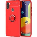 Case 4U Samsung Galaxy ile uyumlu M11 Kılıf Autofocus Shockprof Ravel Yüzüklü Standlı Slikon Kapak Kırmızı HBV000015TJDK