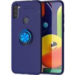 Case 4U Samsung Galaxy ile uyumlu M11 Kılıf Autofocus Shockprof Ravel Yüzüklü Standlı Slikon Kapak Lacivert HBV000015TJDJ