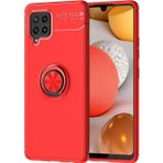 Case 4U Samsung Galaxy ile uyumlu M12 Kılıf Autofocus Shockprof Ravel Yüzüklü Standlı Slikon Kapak Kırmızı HBCV00000HZP5V