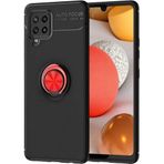 Case 4U Samsung Galaxy ile uyumlu M12 Kılıf Autofocus Shockprof Ravel Yüzüklü Standlı Slikon Kapak Siyah - Kırmızı HBCV00000HZP5X