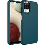 Case 4U Samsung Galaxy ile uyumlu M12 Uyumlu Kılıf Metal Çerçeve Hassas Butonlu Renkli Içi Kadife Lansman Kılıfı Luna Kapak Koyu Yeşil HBCV00003HQA06