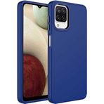 Case 4U Samsung Galaxy ile uyumlu M12 Uyumlu Kılıf Metal Çerçeve Hassas Butonlu Renkli Içi Kadife Lansman Kılıfı Luna Kapak Lacivert HBCV00003HQ9OI