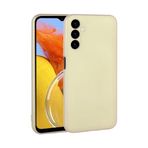 Case 4U Samsung Galaxy ile uyumlu M14 Kılıf Kamera Korumalı Premier Silikon Lüks Ince Mat Renkli Yumuşak Silikon Kapak Altın HBCV00004G9YM3