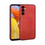 Case 4U Samsung Galaxy ile uyumlu M14 Kılıf Kamera Korumalı Premier Silikon Lüks Ince Mat Renkli Yumuşak Silikon Kapak Kırmızı HBCV00004G9YJ9