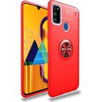 Case 4U Samsung Galaxy ile uyumlu M21 Uyumlu Kılıf Autofocus Shockprof Ravel Yüzüklü Standlı Slikon Kapak Kırmızı HBV00001A00UQ