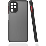 Case 4U Samsung Galaxy ile uyumlu M22 Uyumlu Kılıf Kamera Korumalı Mat Renkli Buzlu Hux Silikon Siyah HBCV000025UHCE