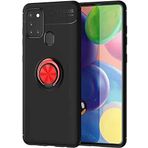 Case 4U Samsung Galaxy ile uyumlu M31 Kılıf Autofocus Shockprof Ravel Yüzüklü Standlı Slikon Kapak Siyah - Kırmızı HBCV00000AS7NM