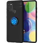 Case 4U Samsung Galaxy ile uyumlu M31 Kılıf Autofocus Shockprof Ravel Yüzüklü Standlı Slikon Kapak Siyah - Mavi HBCV00000AS7SR