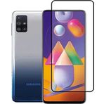 Case 4U Samsung Galaxy ile uyumlu M51 Tam Kaplayan Tamperli Cam Ekran Koruyucu Curved Kırılmaz Kenar Siyah HBCV000006BKHS