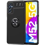 Case 4U Samsung Galaxy ile uyumlu M52 Kılıf Kamera Korumalı Autofocus Shockprof Ravel Yüzüklü Standlı Slikon Kapak Siyah HBCV000017C9YI