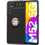 Case 4U Samsung Galaxy ile uyumlu M52 Kılıf Kamera Korumalı Autofocus Shockprof Ravel Yüzüklü Standlı Slikon Kapak Siyah - Rose Gold HBCV000017C9YL