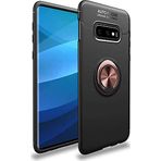 Case 4U Samsung Galaxy ile uyumlu S10e Kılıf Autofocus Shockprof Ravel Yüzüklü Standlı Slikon Kapak Siyah - Rose Gold HBV00000IFSL5