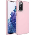 Case 4U Samsung Galaxy ile uyumlu S20 FE Uyumlu Kılıf Metal Çerçeve Hassas Butonlu Renkli Içi Kadife Lansman Kılıfı Luna Kapak Pembe HBCV00003HQ55A