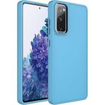 Case 4U Samsung Galaxy ile uyumlu S20 FE Uyumlu Kılıf Metal Çerçeve Hassas Butonlu Renkli Içi Kadife Lansman Kılıfı Luna Kapak Sierra Mavisi HBCV00003HQ557
