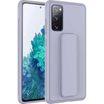 Case 4U Samsung Galaxy ile uyumlu S20 Fe Uyumlu Kılıf Stand Olabilen Mat Yüzey Kaliteli TPU Silikon Qstand Arka Kapak Gri HBCV00002LIR1J