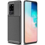 Case 4U Samsung Galaxy ile uyumlu S20 Ultra Kılıf Rugged Armor Karbon Uzun Ömürlü Negro Kılıf Siyah HBCV00000Q0OIM
