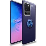 Case 4U Samsung Galaxy ile uyumlu S20 Ultra Uyumlu Kılıf Autofocus Shockprof Ravel Yüzüklü Standlı Slikon Kapak Lacivert HBV00000S3ZDT