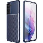 Case 4U Samsung Galaxy ile uyumlu S21 FE Kılıf Rugged Armor Karbon Uzun Ömürlü Negro Kılıf Lacivert HBCV00003IG3PW