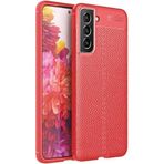 Case 4U Samsung Galaxy ile uyumlu S21 fe Uyumlu Kılıf Darbeye Dayanıklı Deri Görünümlü Niss Silikon Kapak Kırmızı HBCV00000LFV3D