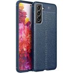 Case 4U Samsung Galaxy ile uyumlu S21 fe Uyumlu Kılıf Darbeye Dayanıklı Deri Görünümlü Niss Silikon Kapak Lacivert HBCV00000LFV3E