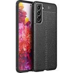 Case 4U Samsung Galaxy ile uyumlu S21 fe Uyumlu Kılıf Darbeye Dayanıklı Deri Görünümlü Niss Silikon Kapak Siyah HBCV00000LFV3C