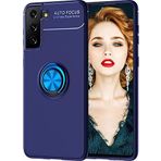 Case 4U Samsung Galaxy ile uyumlu S21 Plus Uyumlu Kılıf Autofocus Shockprof Ravel Yüzüklü Standlı Slikon Kapak Lacivert HBV00001AP1DR