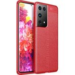 Case 4U Samsung Galaxy ile uyumlu S21 Ultra Uyumlu Kılıf Darbeye Dayanıklı Deri Görünümlü Niss Silikon Kapak Kırmızı HBCV000008FL5W