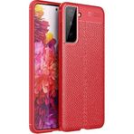 Case 4U Samsung Galaxy ile uyumlu S21 Uyumlu Kılıf Darbeye Dayanıklı Deri Görünümlü Niss Silikon Kapak Kırmızı HBCV000008FL6L