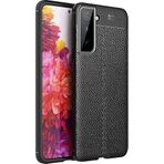 Case 4U Samsung Galaxy ile uyumlu S21 Uyumlu Kılıf Darbeye Dayanıklı Deri Görünümlü Niss Silikon Kapak Siyah HBCV000008FL5U