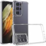 Case 4U Samsung Galaxy ile uyumlu S21 Uyumlu Kılıf Kamera Korumalı Şeffaf Sert Sararmaz Coss Kapak HBV00001BMM1H