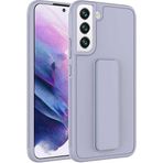 Case 4U Samsung Galaxy ile uyumlu S22 Plus Uyumlu Kılıf Stand Olabilen Mat Yüzey Kaliteli TPU Silikon Qstand Arka Kapak Gri HBCV00002LIQKS