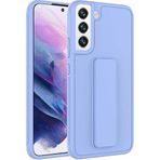 Case 4U Samsung Galaxy ile uyumlu S22 Plus Uyumlu Kılıf Stand Olabilen Mat Yüzey Kaliteli TPU Silikon Qstand Arka Kapak Lila HBCV00002LIQKU