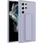 Case 4U Samsung Galaxy ile uyumlu S22 Ultra Uyumlu Kılıf Stand Olabilen Mat Yüzey Kaliteli TPU Silikon Qstand Arka Kapak Gri HBCV00002LIR5K