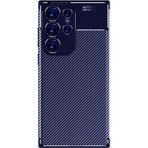 Case 4U Samsung Galaxy ile uyumlu S23 Ultra Kılıf Karbon Desenli Sert Silikon Negro Arka Kapak Lacivert HBCV00003NYL00