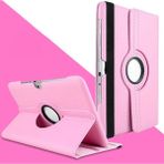Case 4U Samsung Galaxy Note 10.1 N8000 Uyumlu Uyku Modlu 360 Derece Dönebilen Standlı Tablet Kılıfı Açık Pembe
