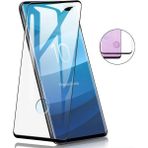 Case 4U Samsung Galaxy Note 10 Plus Tam Kaplayan Tamperli Cam Ekran Koruyucu Curved Kırılmaz Kenar - Siyah