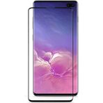 Case 4U Samsung Galaxy S10 Plus Tam Kaplayan Tamperli Cam Ekran Koruyucu Curved Kırılmaz Kenar - Siyah