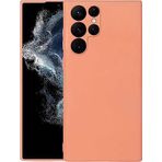 Case 4U Samsung Galaxy S22 Ultra Uyumlu Kılıf Kamera Korumalı Içi Kadife Logosuz Mara Lansman Silinebilir Kılıf Turuncu