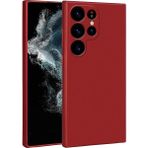 Case 4U Samsung Galaxy S23 Ultra Uyumlu Kılıf Kamera Korumalı Premier Silikon Lüks Ince Mat Renkli Yumuşak Silikon Kapak Kırmızı