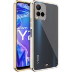 Case 4U Vivo Y21S Kılıf Kamera Korumalı Pastel Renk Voit Clear Kapak Beyaz