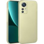 Case 4U Xiaomi Mi 12 Lite Kılıf Klasik Mat Renkli Yumuşak Premier Silikon Altın