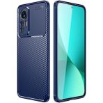 Case 4U Xiaomi Mi 12 Lite Kılıf Rugged Armor Karbon Desenli Lüx Negro Silikon Arka Kapak Lacivert