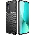 Case 4U Xiaomi Mi 12 Lite Kılıf Rugged Armor Karbon Desenli Lüx Negro Silikon Arka Kapak Siyah