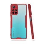 Case 4U Xiaomi Poco M4 Pro 5G Kılıf Kamera Korumalı Ultra Ince Buzlu Mat Renkli Parfe Silikon Kapak Kırmızı
