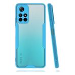 Case 4U Xiaomi Poco M4 Pro 5G Kılıf Kamera Korumalı Ultra Ince Buzlu Mat Renkli Parfe Silikon Kapak Mavi