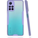 Case 4U Xiaomi Poco M4 Pro 5G Kılıf Kamera Korumalı Ultra Ince Buzlu Mat Renkli Parfe Silikon Kapak Mor