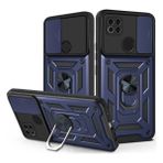 Case 4U Xiaomi Redmi 9C Kılıf Kamera Korumalı Sürgülü Vega Yüzüklü Armor Military Tank Zırh Lacivert